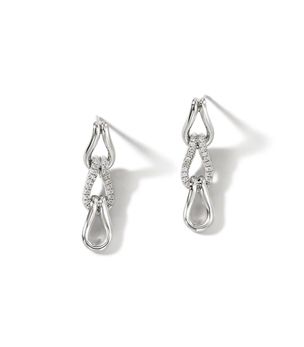 Surf Link Earring, Sterling Silver